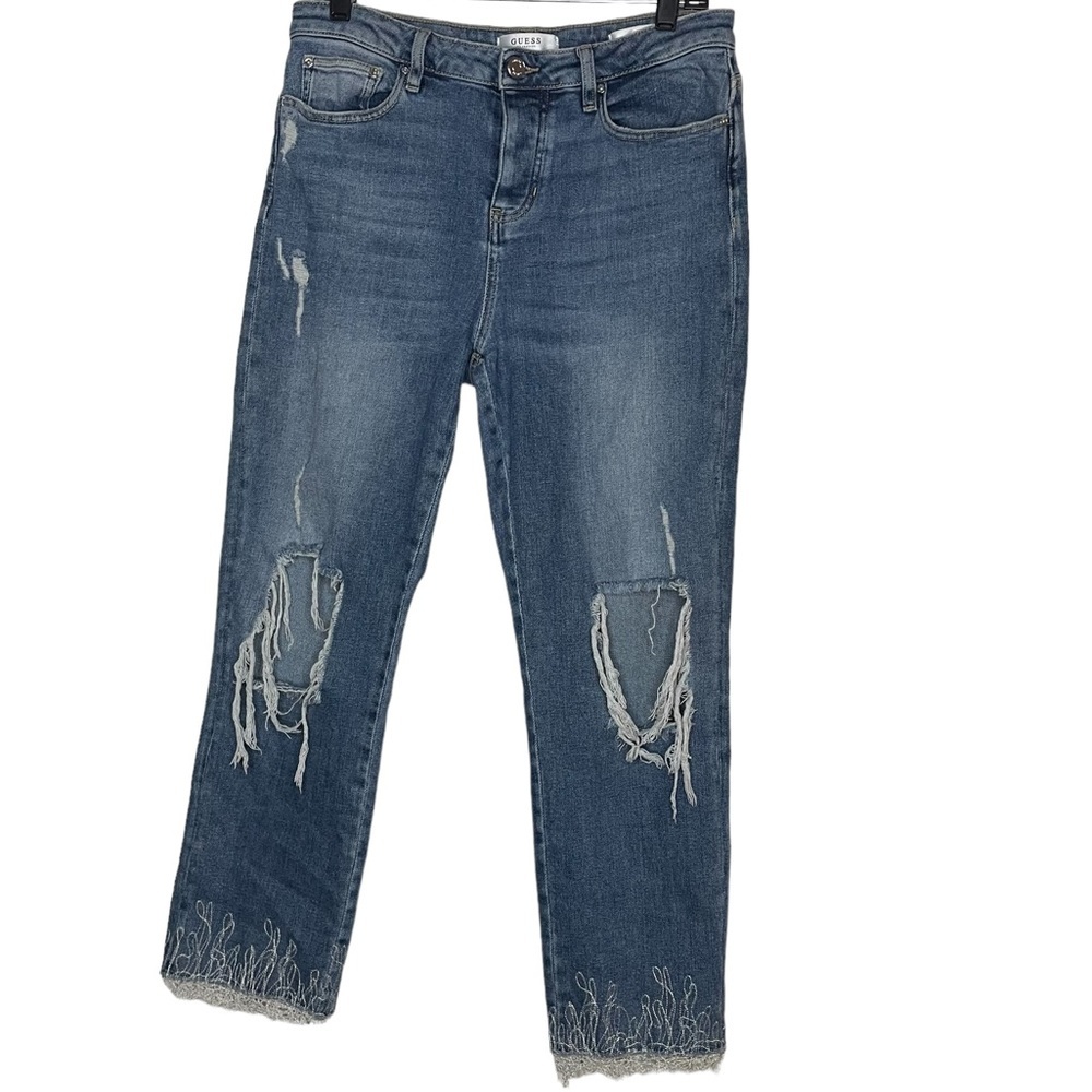 Guess distressed ripped ankle jeans size 29